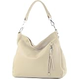 Sac Bandoulière Cuir Italien Modamoda T202 – Femme – Compartiments Zippés – Bandoulière Réglable 68-123 Cm