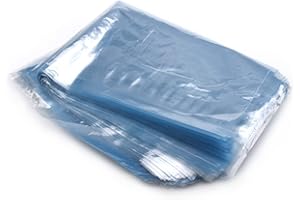 Othmro Sacs thermorétractables en PVC, sacs d'emballage thermorétractables, 40 x 50 cm, sacs d'emballage d'emballage industriel, sacs de scellage, bleu clair, 100 pièces