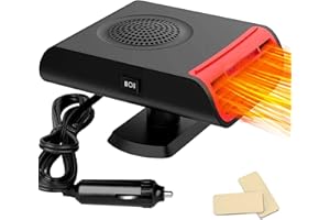 Leaflai Car Heater 12V Portable Winter Car Defroster Kit Anti-Fog Windscreen Heating Fan 2 in-1 Heating/Cooling Car Defroster with Plug-in Cigarette Lighter, Mini Car Demister for Small Vehicles