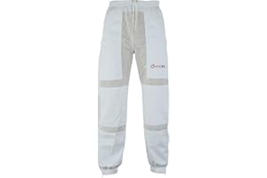 DIVCHI Beekeeping Suits Ventilated Three Layer Mesh With Leg High Zippers And Pockets| Protective Gear | Bee Keeping | Clothing | Trouser (White , Medium)