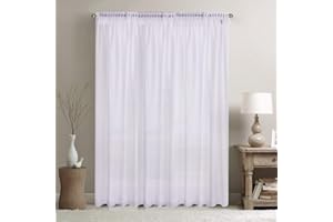 Megachest PURE voile Extra WIDE Sheer Plain Voile Curtain Window Panel 7 Drops EXTRA LONG 1 PANEL (voile-snow white, 295X183CM DROP ONE PANEL)