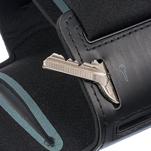 MOVOJA Sport-Fitness-Jogging-Armband Schwarz HÃ¼lle Case fÃ¼r Smartphone Handy Neopren Oberarmtasche | mit KopfhÃ¶hreranschluss geeignet fÃ¼r iPhone 6, iPhone 6s.