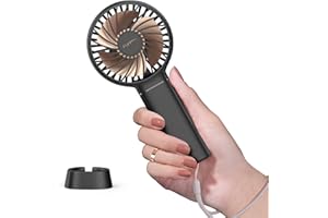 Funme Mini-Handventilator, 3500 mAh, kleiner persönlicher tragbarer Ventilator, USB-wiederaufladbarer Ventilator, Make-up, Wimpern-Ventilator, Beauty-Ventilator für Frauen und Mädchen, schwarz