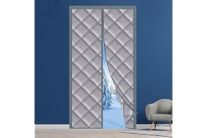 HRSMTY Magnetic Thermal Insulated Curtain, Thickened Winter Curtain Wind, Cold Warm and Noise Proof, Oxford Cloth Door Covers Pet Friendly, Suitable for Balcony Rooms