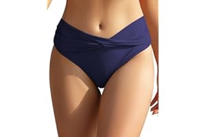 SHEKINI Fondo Bikini per Donna Triangolo Classico Ruched Bikini Nuoto Tronchi Culotte Slip Costumi da Bagno Pantaloncini da Spiaggia