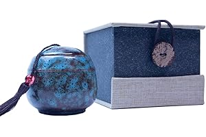 MZQSIY Mini Ceramic Pet Cremation Urn - Turquoise Blue, AMPET006DMCUUK
