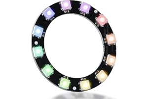 CUQI WS2812 Anneau LED RVB 12 bits adressable individuellement WS2812 LED 50 mm de diamètre pour Arduino, Raspberry Pi, projets de bricolage