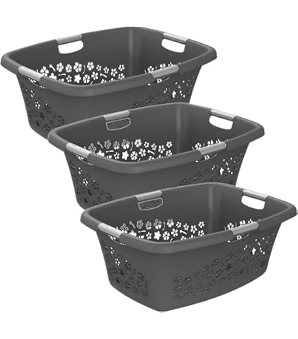 Novaliv Value Set 6X Wasbak Met 4 Handgrepen 40L Ant Wasboxset Wasemmer Wascontainer Voor Badkamerwas Vuile Was Wasbakken Wasmand Huishoudelijke Mand Verzamelbox 1100103389