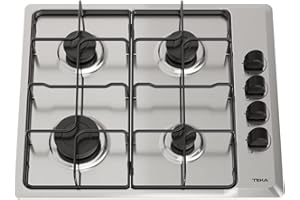 TEKA Placa de Gas Butano, 60 cm, 4 Fuegos, Mandos Ergonómicos, Seguridad Termopar, Parrillas Esmaltadas, HLX 640 KL
