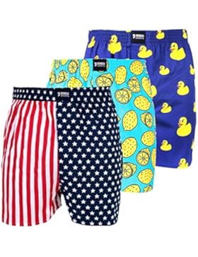 3 HAPPY SHORTS Webboxer Herren Boxer Motiv Boxershorts FARBWAHL