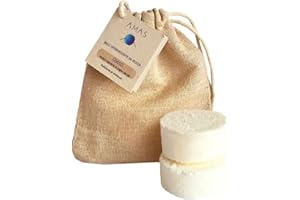 AMAS 2x Bomba Disco Scrub da Doccia - COCCO - 100% Naturale, Vegan e Plastic Free- Idea Regalo Uomo Donna - Esfoliante ed Idratante per Gambe e Piedi - Fatto a mano in Italia