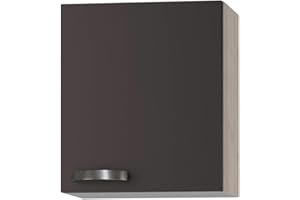 MMR Hängeschrank Küche Dallas, 1-türig, 50 cm breit, wechselseitig montierbare Tür, Grau/Akazie Dekor