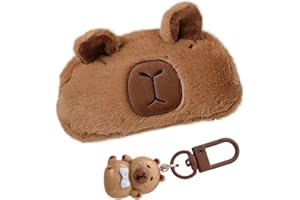 GTYHH 1 piórnik Capybara, 1 zawieszka z żywicy, śliczny pluszowy piórnik z kreskówki, kreatywny prezent Capybara, torba na przybory piśmiennicze dla studentów, brązowy, jeden rozmiar, Nowoczesny