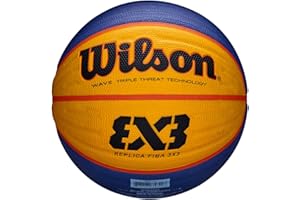 Wilson WTB0533XB Piłka do koszykówki Fiba 3x3 Replika Guma wewnątrz i na zewnątrz, bezpłciowa, niebieski/żółty, 6