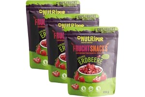 Jordgubbar frystorkade 3 x 300 g: torkade jordgubbsskivor osocker – frystorkade jordgubbar med ren frukt, full av smak, bär frystorkade