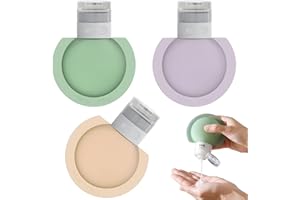 FINE JADE2 Paquet de 3 bouteilles de voyage portables en silicone de grand diamètre Conteneur de voyage portable rechargeable étanche Flacons de voyage pour remplir shampoing, lotion, cosmétiques (90 ml)
