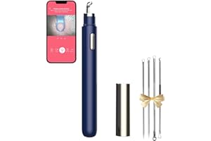 POWMOK Outils de retrait de points noirs, boutons pression avec caméra visible, nettoyeur de pores étanche, kit d'extraction d'acné comédons pour iPhone/Android