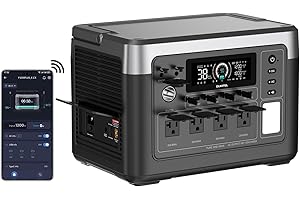 YOYOSCX P1000 PLUS Generatore solare da 1800W, Centrale Elettrica Portatile LiFePO4 da 1024Wh,4*CA Prese (picco 3600W),Completamente carica in 41 minuti, stazione di alimentazione controllata da APP