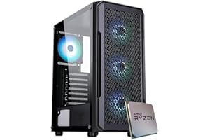 EMCA4 Computer Gaming PC Assemblato Ryzen 5 5600X - RTX 4060 8GB - M.2 1TB nvme - Ram 32GB DDR4 3200Mhz - 4 ventole RGB - Windows 11