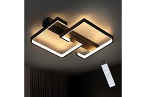 CBJKTX lampa sufitowa LED ściemnialna 35W czarna lampa do salonu wykonana z aluminium nowoczesny design lampka do sypialni lampa stołowa lampa biurowa lampa do przedpokoju oświetlenie wewnętrzne