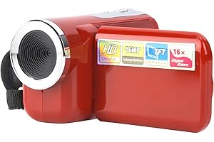 TOSUNY Video Camera, 16X HD 1080 * 720 2inch TFT LCD Sceen Digital Video Camera Camcorder supports photography and video for Cycling, Climbing, The best gift for birthday, Christmas, holiday.(red)