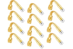 DWEEKIY Extensión de válvula de ángulo de 45 ° – 12 piezas de extensión de válvula de latón para atornillar a la válvula – ángulo de 45 grados – Fácil de atornillar el adaptador en la válvula