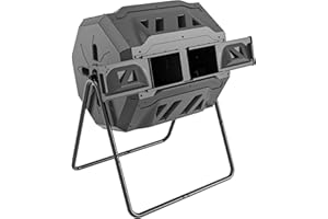 SQUEEZE master 160L Dual Chamber Compost Tumbler Bin Capacity rotatable, Better Air Circulation Efficient Compost, Rotating Tumbling Composter Bin for Garden