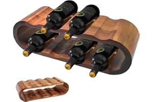 Tongboke Wine Rack, Wooden Wine Rack, 8 Bottle Wooden Stackable Wine Cellar Racks, Small Wine Rack For Home Kitchen Bar Cabinets