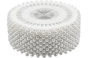 Fodlon Lot de 480 Épingles à Coudre, Épingle Tête Perle Épingles Droites Epingles Droites Pins Epingles a Tete Ronde pour Artisanat Couture Bricolage (Blanc)