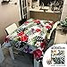 Produktbild Odot Tischdecke Wasserdicht Polyester Rechteckig, Pflegeleicht Fleckschutz Ölfest Abwaschbar Outdoor Garten Deko Mehrzweck Farbe & Größe Wählbar, Blume, Grünes Blatt (140 * 180cm,Schmetterling)