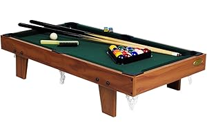 Gamesson 3' LTH Table Top Pool Table - 91x48x20cm | Ideal for All Ages | Complete with Accessories | Hidden Ball Baskets | Easily Storable | Perfect for Home Entertainment