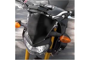 FAYEDENICY Motorcycle Windshield for MT-09 FZ-09 14 15 16, Touring Windscreen Airflow Wind Screen Deflectors Pare-brise Protector Front Fairing for MT09 FZ09 MT 09 FZ 09 2014 2015 2016 (Smoke)