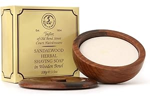 Taylor of Old Bond Street 100g Wooden Bowl Sandalwood Herbal Shaving Soap