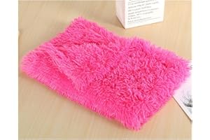 DAIHAN Pet Kitten Kunstpelz Weich und Bequem Hundedecke Katzendecke Plüschdecke,Rutschfester Flauschiges Katzenkorb Katzenbett Plüsch Kissenauflage Haustierbetten Hundematte Katzenkissen Rose 56*36cm