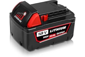 Goodexo 5.0 Ah Remplacement pour Milwaukee M18 Batterie pour Milwaukee Batterie 18V 48-11-1840 48-11-1850 48-11-1815 48-11-1822 48-11-1820 48-11-1852 48-11-1828 Batterie pour Milwaukee M18