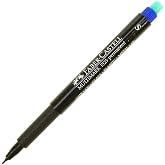 Faber-Castell Permanent Asetat Kalem, S U&ccedil;, Mavi, Kalıcı ve Solmayan Yazım, Asetat Silgili