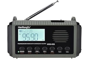 Docooler HRD-905 Allband-Radio AM FM SW WB Radio Outdoor-Notfallradio mit SOS-Alarm, Taschenlampe, Leselampe, solarbetriebene Handkurbel, Typ-C-Aufladung