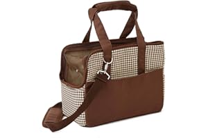 KIEPOAR Bolsa de transporte grande para perros y gatos de hasta 5 kg – Bolsa para perros con apertura superior, transpirable, portátil, plegable, bolsa de transporte con correa para el hombro homologada