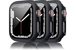 Wanme Twarde etui do Apple Watch SE 44 mm Series 6, 5, 4, 44 mm, ze szklaną ochroną wyświetlacza, twarde PC dookoła obudowa, wbudowana folia ochronna ze szkła hartowanego (44 mm do serii 6/SE/5/4