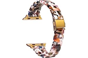EWENYS Slim Narrow Resin Strap Luxury for Ladies Girls Women, Compatible with Apple Watch Series 9 8 7 41mm, Series 6 5 4 SE 40mm, Series 3 2 1 38mm