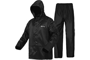 WCBDUT Waterproof Jacket and Trouser Suit Set for Men/Women, Lightweight Raincoat Windproof Hooded Rainsuits Rain Gear