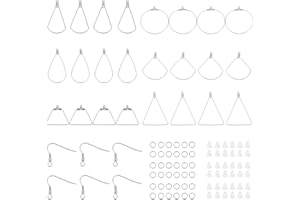 UNICRAFTALE 48Pcs 6 Stili Ipoallergenico Orecchino Ad Anello Cavo 304 Filo di Acciaio Inossidabile Wrap Drop Earing Making Kit con Ganci per Orecchini, Anelli di Salto Aperti, Dadi in Plastica
