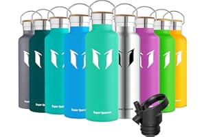 Super Sparrow Botella Agua Acero Inoxidable - Botella Agua Niños - 350ml/500ml/620ml/750ml/1L - Botella Termica Boca Estándar - Sin BPA, para Niños & Adultos, Deporte, Oficina, Yoga, Ciclismo