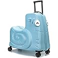 SEA PUNK Kids Luggage, Kids Ride-on Luggage with Spinner Wheels Suitcase, Kid's Ride-On Suitcase Help Your Child Relax, Carry On Trolley Luggage with Password Lock