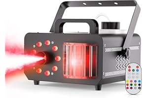 FODEXAZY Macchina per il fumo da 1200 W, con effetto magico a sfera e 9 LED RGB, 4 modalità dinamiche + 14 colori ambientali statici, telecomando senza fili, per DJ, Halloween, eventi sul palcoscenico