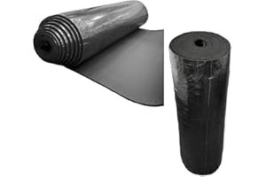 I K H E MALARKA Alfombrillas aislantes autoadhesivas para aislamiento acústico, placa aislante, caucho PVC + NBR, 1 rollo = 10 m², grosor de aislamiento de 10 mm, alfombrillas aislantes, aislamiento del hogar,