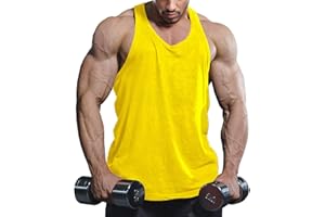 Lehmanlin Men's Stringer Tank Top Y Back Muscle Bodybuilding Gym Shirts