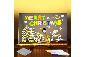 WINNSELL LED Message Board with 7 Colors Pen/Stand,Light up Message Board Memo Board Acrylic Dry Erase Board Art Creative Desktop Illuminated Wordpad for Home School Office (8 Pcs)