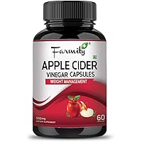 Farmity Apple Cider Vinegar Powder Capsule For Weight Management - 500 mg 60 Capsules