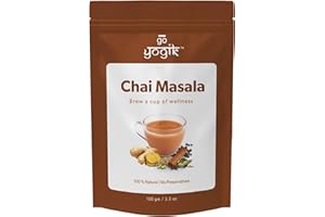 Chai Tea Spice Masala-100g/80cups | Go-Yogik Aromatic Chai Powder| Real Indian Taste |Caffiene Free | Vegan | Gluten Free| Zero Sugar, No Tea leaves| Ayurveda Backed